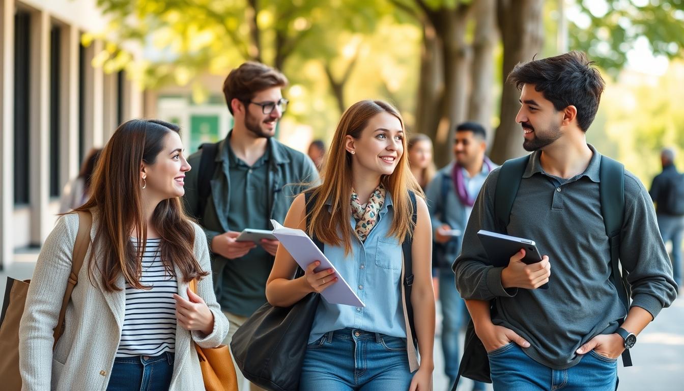 Student using learning strategies while studying